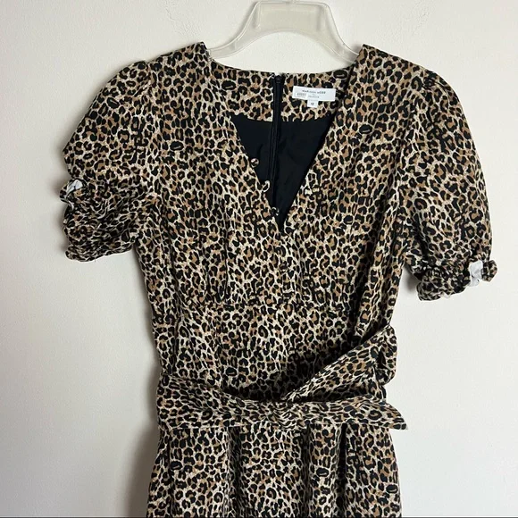 Marissa Webb Carly Canvas Brown Leopard Belted Dress - Picture 9 of 12